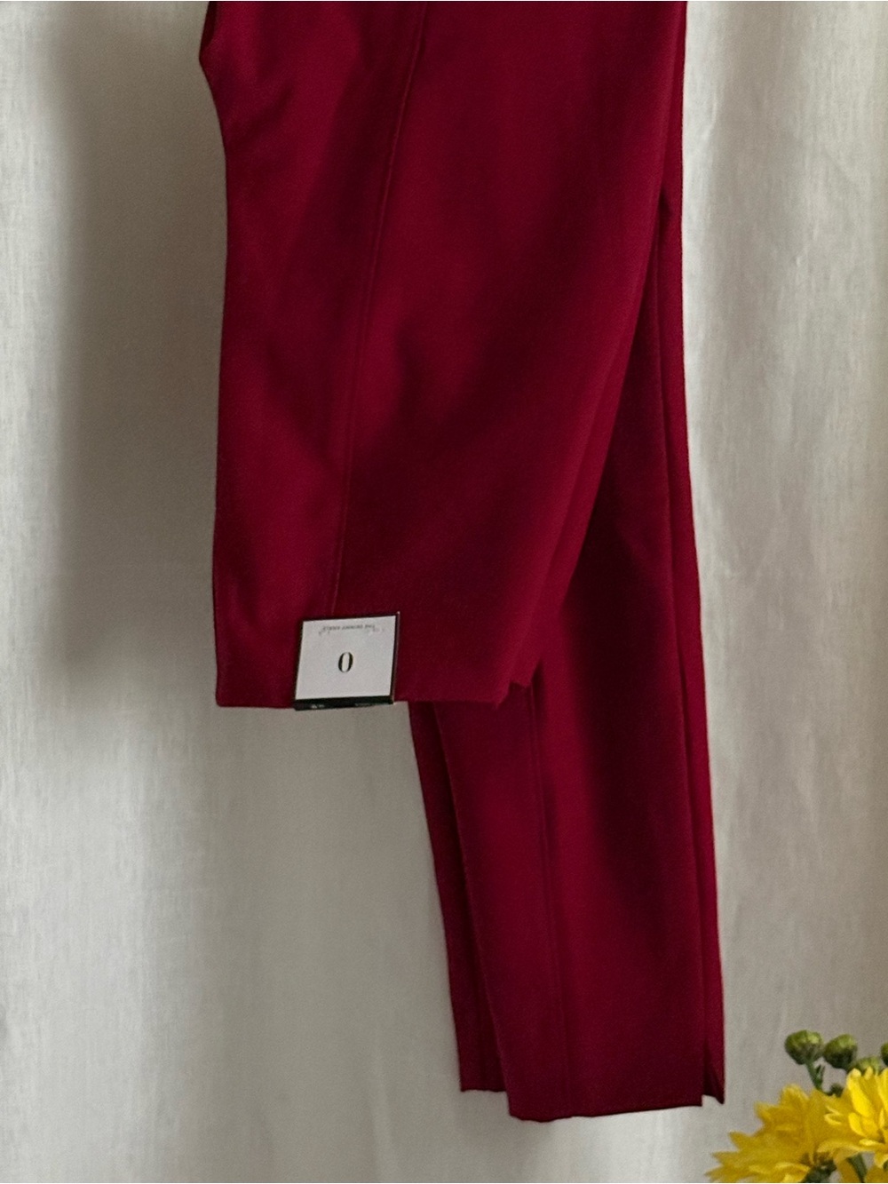 NWT WHBM Skinny Ankle Pants 0R Dark Rouge Red Side Zip Comfort Stretch Panel $79